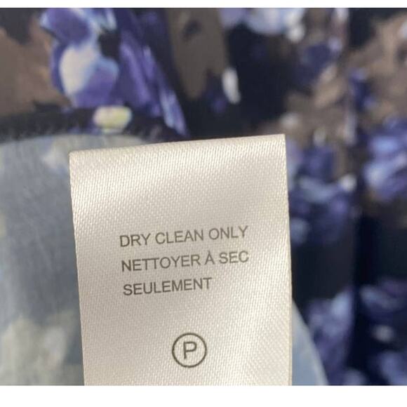 Parker Floral Dress Fit & Flare Faux Wrap Mini Dark Bluebonnet NEW Womens Small - Picture 8 of 8